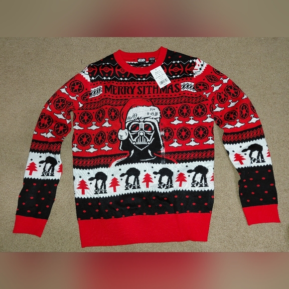 Star Wars Darth Vader Ugly Christmas Sweater Mens Size Small NWT - Picture 1 of 3
